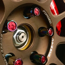 Kics R40 iCONIX Neo Chrome Lug Nuts & Locks - 14x1.5 Red Caps