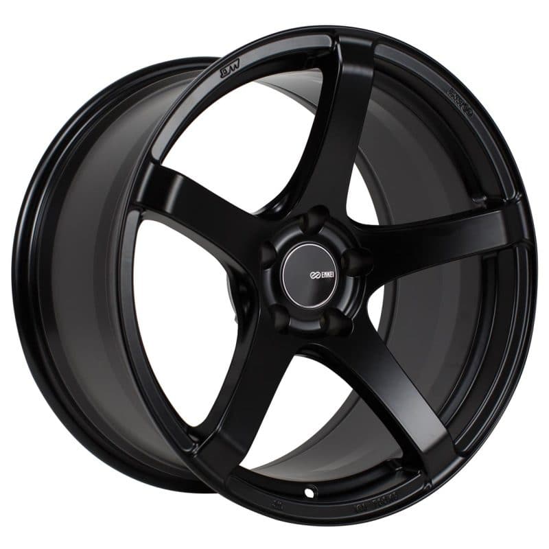 Enkei Kojin 17x8 40mm Offset 5x114.3 Bolt Pattern 72.6mm Bore Dia Matte Black Wheel (476-780-6540BK)