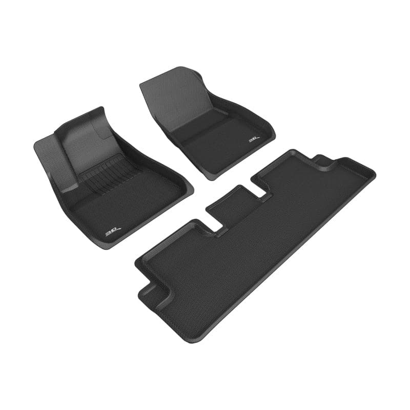 3D MAXpider 20-22 Tesla Model 3 Kagu 1st & 2nd Row Floormats - Black (L1TL02601509)