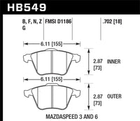 Hawk 07-08 Mazdaspeed3/06-07 Mazdaspeed6 HP+ Street Front Brake Pads