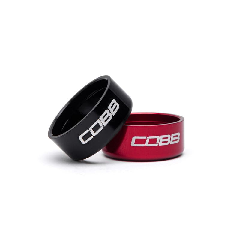 Cobb Subaru's 6-Speed Tall Weighted COBB Knob - White (Incl. Both Red + Blk Collars)