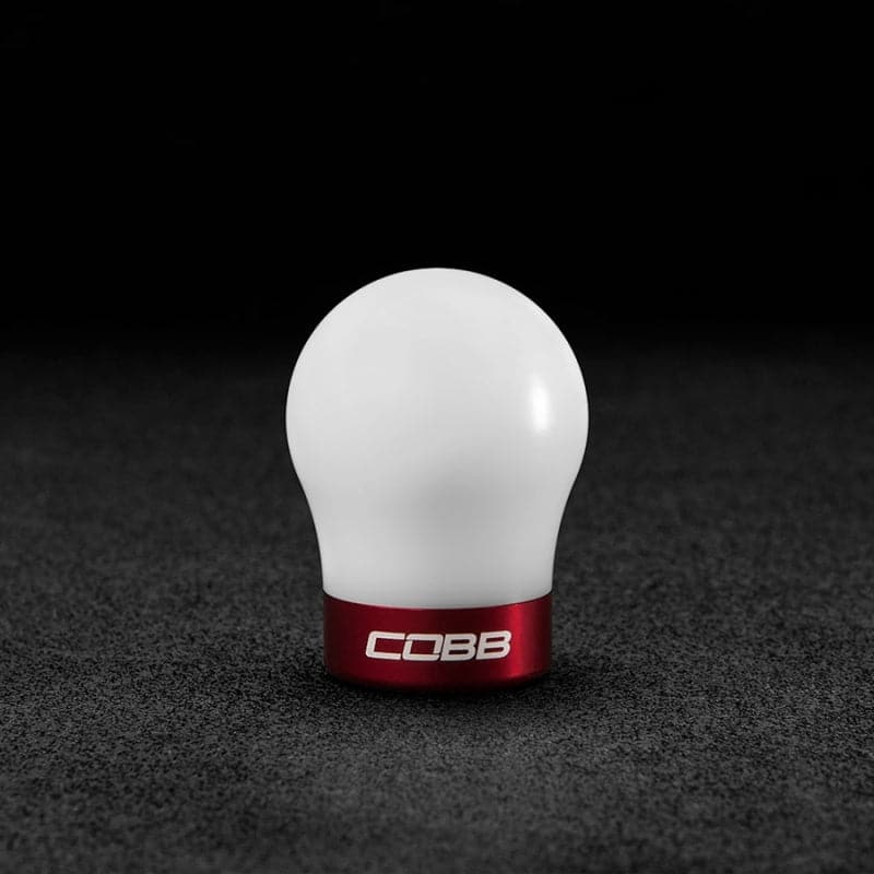 Cobb Ford 13-19 Focus ST/14-15 Fiesta ST White Shift Knob - Red Base (291350-W-RD)