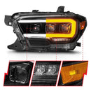 ANZO 16-22 Toyota Tacoma SR/SR5 ONLY Full LED Proj Headlights w/Light Bar Seq. Blk w/Initiation Lgt