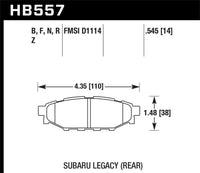 Hawk 2013+ Subaru BRZ Ltd (277mm Fr Disc/Solid Rr Disc) High Perf. Street 5.0 Rear Brake Pads