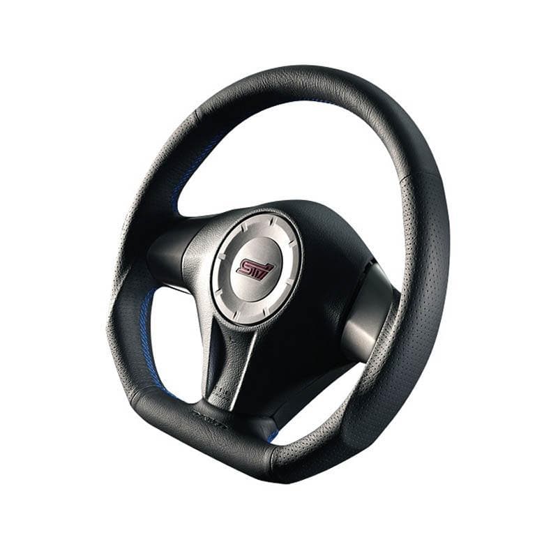 DAMD D-Shaped Blue Stitch Steering Wheel - 05-07 WRX/ STi, 04-06 Legacy/ Outback, & 05-08 Forester