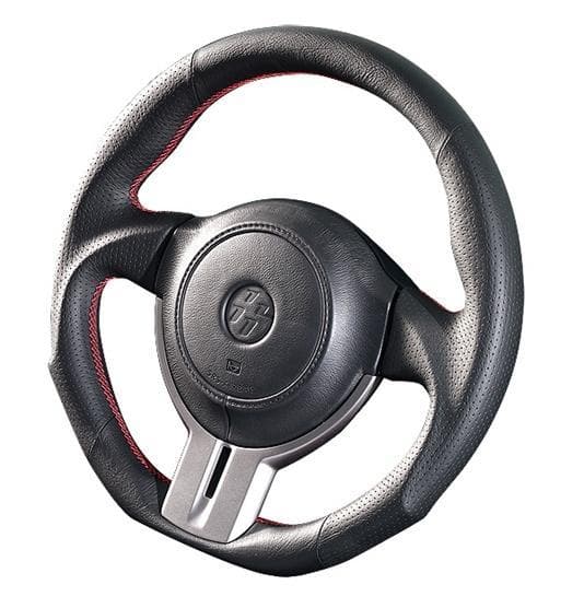 DAMD D-Shaped Steering Wheel w/ Red Stitching - Subaru BRZ & Scion FR-S