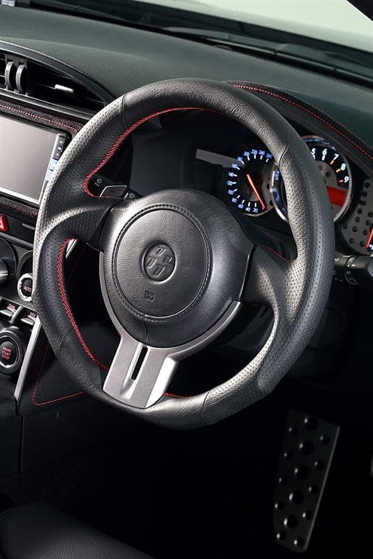 DAMD D-Shaped Steering Wheel w/ Red Stitching - Subaru BRZ & Scion FR-S