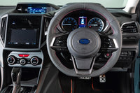 DAMD Red/Blue Stitch D-Shape Steering Wheel - 2018+ Legacy/ Outback, 2018+ Crosstrek, & 2019+ Forester