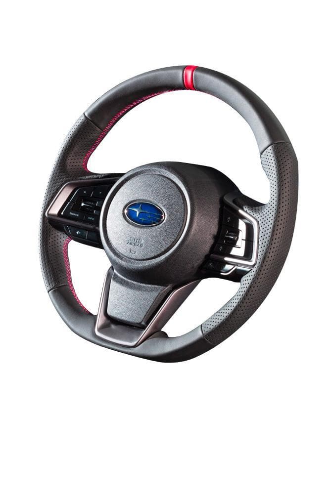 DAMD Red Formula D-Shape Steering Wheel - 2018+ Legacy/ Outback, 2018+ Crosstrek, & 2019+ Forester