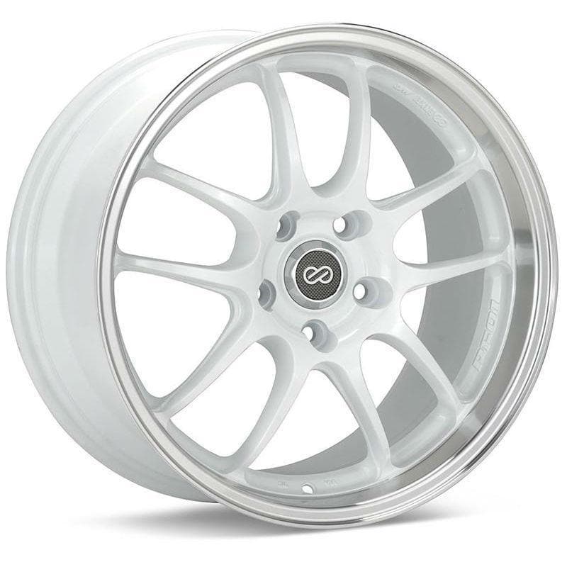 Enkei PF01SS 17x9.0 +60 5-114.3 White w/ Machined Lip | Honda S2000 (460-790-6560WM)