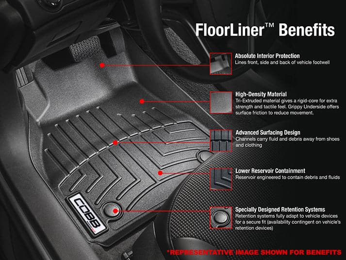 COBB 02-07 Subaru WRX / 04-07 STI  Front and Rear FloorLiner by WeatherTech - Black