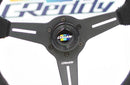 GReddy GPP 3 Spoke 340mm Black Suede Steering Wheel