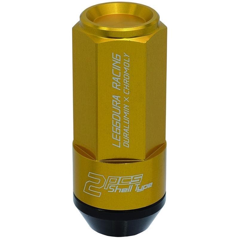 Kics Leggdura Racing 2-Piece 53mm Lugnuts and Locks Close End Gold 12x1.50 (CL53-11A)