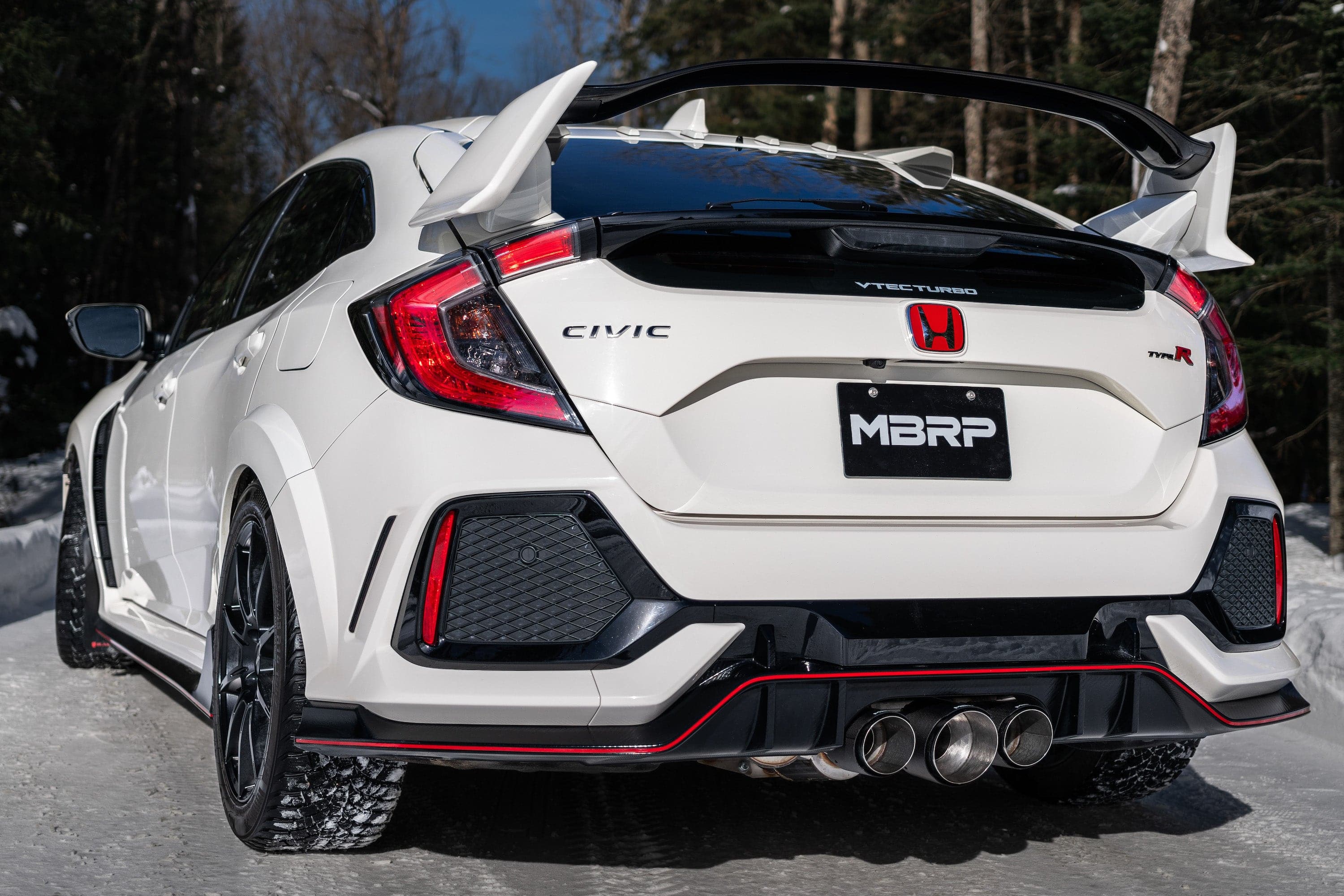 MBRP 17-22 Honda Civic Type R 2.0L T304 SS 3in Cat-Back w/Front Pipe- Carbon Fiber Tips