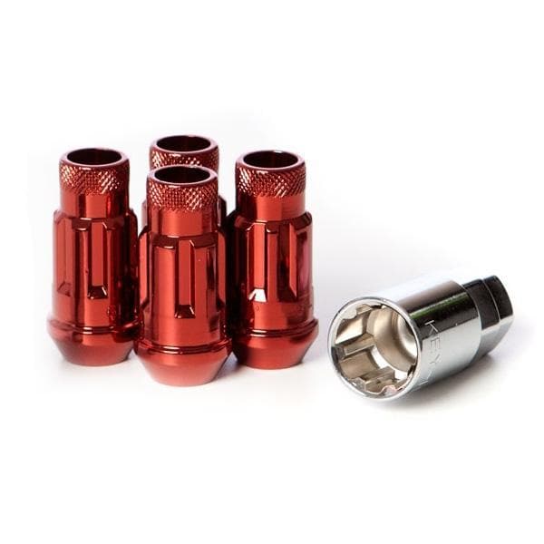 Muteki Open Ended SR48 Lock Set - 12x1.25 - Red Chrome