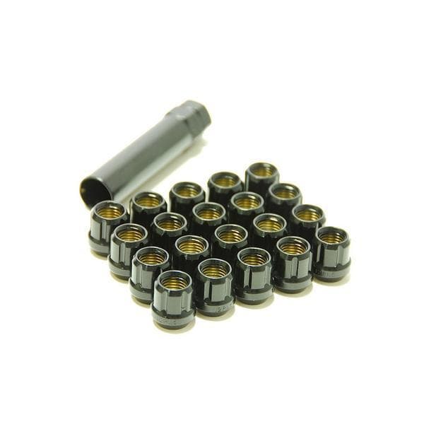 Muteki Short Open Ended Lug Nut Locks - 12x1.25 Deep Black