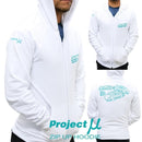 Project Mu White Zip Up Hoodie Small