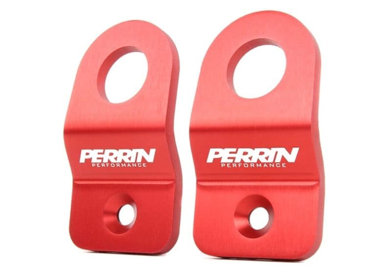 Perrin Red Upper Radiator Bracket Set for 08-21 Subaru WRX/STI (perPSP-ENG-521RD)