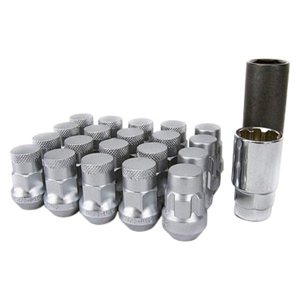 Wheel Mate Muteki SR35 Close End Lug Nuts w/ Lock Set - Silver 12x1.50 35mm