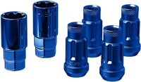 Wheel Mate Monster Locking Lug Nut Set of 4 - Blue 14x1.50