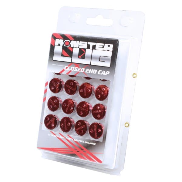 Wheel Mate Monster Lug Nut Caps - Red 14x1.50